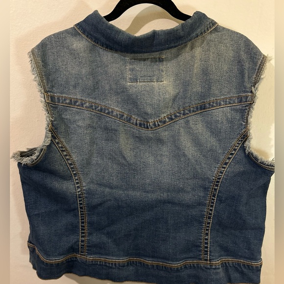 American Rag Cie Indigo Denim Vest Sleeveless Denim Jacket sz 1X with stretch - Picture 7 of 8